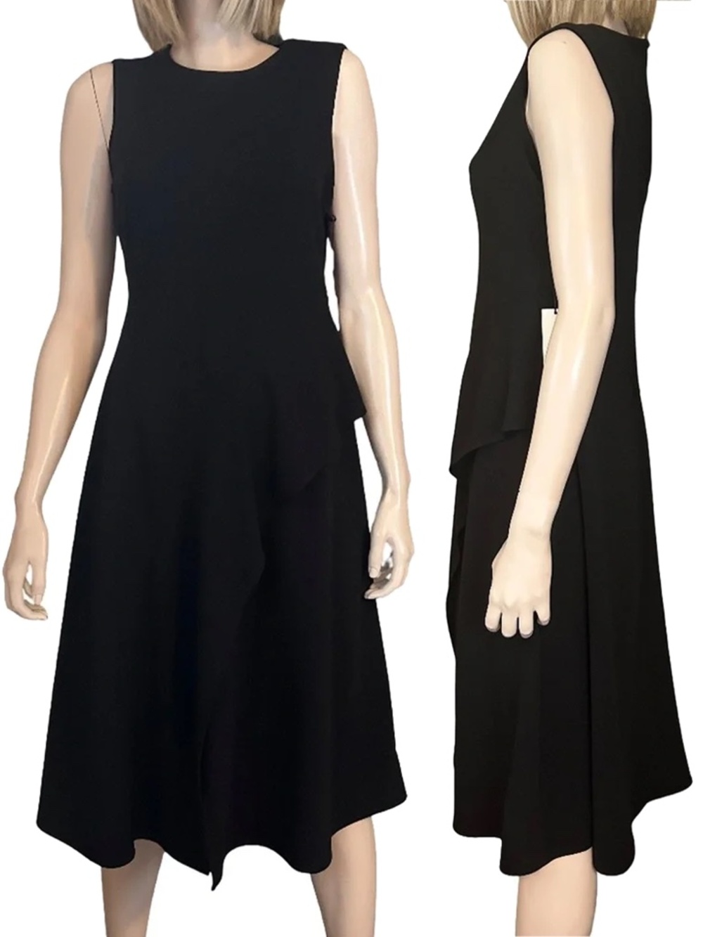 Calvin Klein Dress Refined Fashion Layered Asymmetrical Peplum Ruffles Flowy